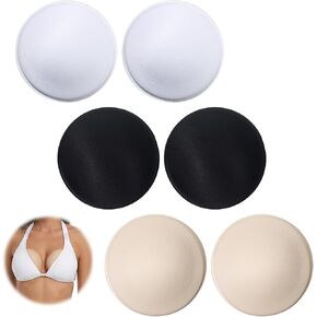 3 Pairs Round Bra Pads Inserts, Soft Bra Inserts Pads, Removable Sports Bras Pad Insert for Women, Replacement Bras Cups for Bikini Top Swimsuit Sport in Saudi Arabia