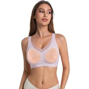 Fake Boobs and Bra 2 in 1, Silicone Breasts Forms Silicone Breastplate Fake Breasts Black in Saudi Arabia