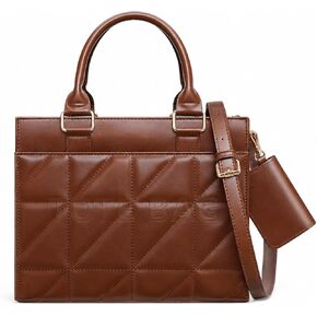 TOPEAST Quilted Tote Bag for Women, Small Structured Handbag with Strap, Top Handle Purse with Card Holder for Work Travel in Saudi Arabia