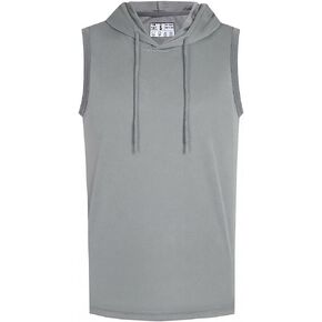 Men's Tank Top Gym Sleeveless Hoodies Summer Casual Hooded Shirts Muscle Bodybuilding Lightweight Sweatshirts in Saudi Arabia