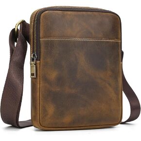 Leather Messenger Bag for Men, Man Purse Small Leather Sling Shoulder Bag Messenger Pack for Work Business Travel in Kuwait