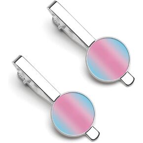Trans Transgender Flag Funny Men's Tie Clip Silver Ties Bar Pinch for Business Anniversary Wedding 2 Pcs in Kuwait