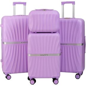 Luggage 4 Piece Set Suitcase with TSA, Airline-Approved Hard Shell Expandable Double Spinner Rolling Wheels Suitcases for Lightweight Travel (SkyBlue, 28in26in20in13in) in Saudi Arabia