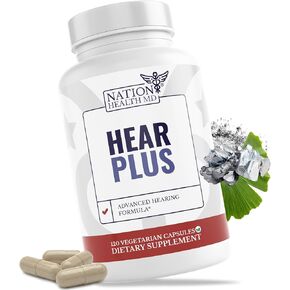 Hear Plus - Tinnitus Supplement - Advanced Hearing Formula for Ringing Ears with Ginkgo Biloba, Pine Bark Extract & Magnesium - 120 Capsules in Saudi Arabia