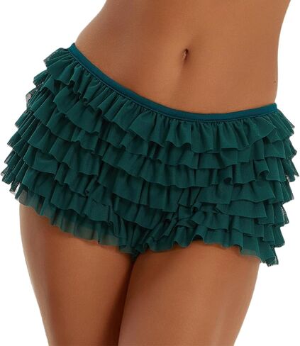 KMBANGI Women Ruffle Shorts Bloomers Lace Layered Cute Lolita Pumpkin Pants Sexy Boy Shorts Booty Bottoms Y2k Pettipants in Kuwait