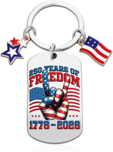 America 250 USA Keychain, American 250th Anniversary Metal Keychain, 4th of july 1776-2026 Patriotic Commemorative Keyring for Men Merchandise in Saudi Arabia