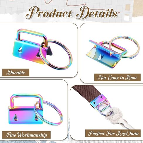 60 PCS 1 Inch Key Fob Hardware with 1PCS Pliers, Wristlet Hardware with Key Ring, Wristlet Clamp Hardwares Supplies in Kuwait