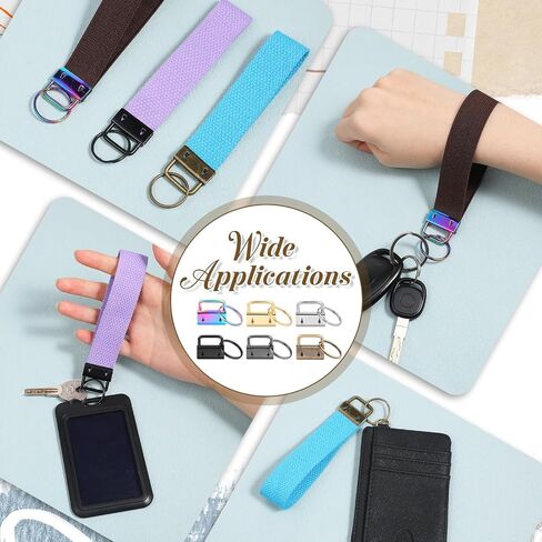 60 PCS 1 Inch Key Fob Hardware with 1PCS Pliers, Wristlet Hardware with Key Ring, Wristlet Clamp Hardwares Supplies in Kuwait