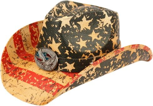 ANGELA & WILLIAM USA American Flag Cowboy Hat – Straw Western Hat for Men Women, Patriotic 4th of July Party Costume Hat in Saudi Arabia