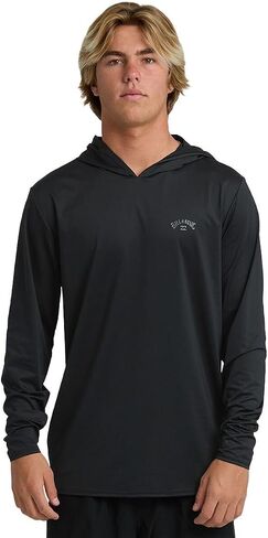 Billabong Arch Mesh Loose Fit Hooded Men's Long Sleeve Rash Guard - Black in Kuwait
