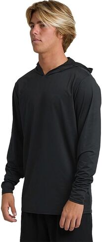 Billabong Arch Mesh Loose Fit Hooded Men's Long Sleeve Rash Guard - Black in Kuwait