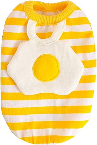 POPETPOP Egg Pattern Vest Egg Costume Dog Clothes Pet Supplies Pet Clothes Outdoor Pet Vest Stripe Poached Eggs Striped Egg Vest in Saudi Arabia