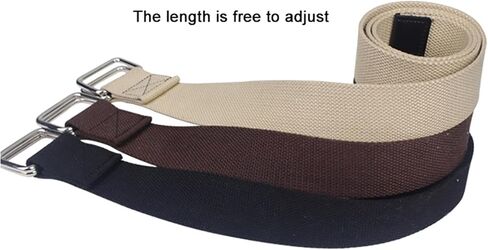 TopHomer Canvas Belt with Silver Double Ring, Men & Women Adjustable Web Belt, 1.50" Wide 43.31" Extra Long Solid Color in Kuwait