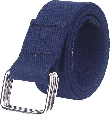 TopHomer Canvas Belt with Silver Double Ring, Men & Women Adjustable Web Belt, 1.50" Wide 43.31" Extra Long Solid Color in Kuwait