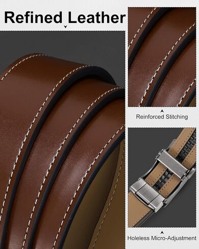 Ratchet Belts for Men with Automatic Slide Buckle, Adjustable American Flag Leather Belt for Men Dress and Casual in Kuwait