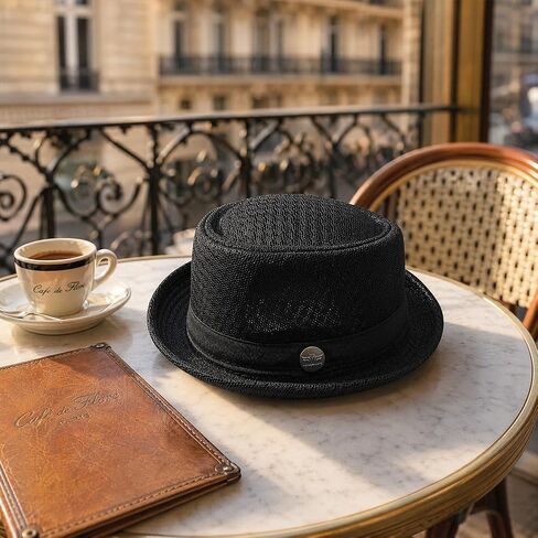 Unisex Summer Breathable Mesh Pork Pie Hat, Summer Lightweight Packable Sun Protection Beach Casual Outdoor Cap in Kuwait