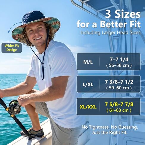TOP-EX UVCoolix™ Cooling Sun Hat for Men Women UPF 50 Wide Brim Bucket Hat for Hiking, Fishing & Big Head - Cools Up 2 Hours in Kuwait