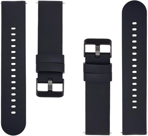 2 Pcs Black 22mm Watch Bands, 7/8" Silicone Watch Band, Quick Release Waterproof Soft Replacement Straps Compatible, with Buckle, for Men Women in Kuwait
