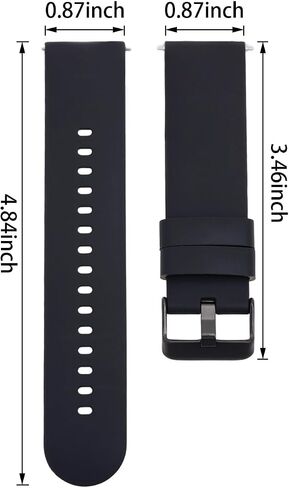 2 Pcs Black 22mm Watch Bands, 7/8" Silicone Watch Band, Quick Release Waterproof Soft Replacement Straps Compatible, with Buckle, for Men Women in Kuwait