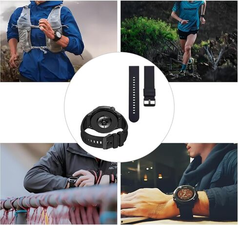 2 Pcs Black 22mm Watch Bands, 7/8" Silicone Watch Band, Quick Release Waterproof Soft Replacement Straps Compatible, with Buckle, for Men Women in Kuwait