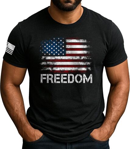 Freedom T Shirt, American Flag Shirt, Freedom Shirts for Men, Patriotic Shirts for Men in Saudi Arabia