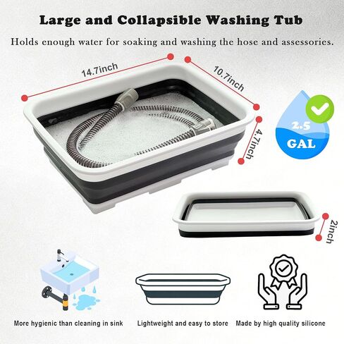 CPAP Cleaning Kit with Hose Dryer for Universal 22mm Tubing, Cpap Cleaner Supplies Includes Collapsible Wash Basin, Hose & Mask Brush, CPAP Holder & Hose End Caps | Make Cpap Cleaning Easier in Saudi Arabia