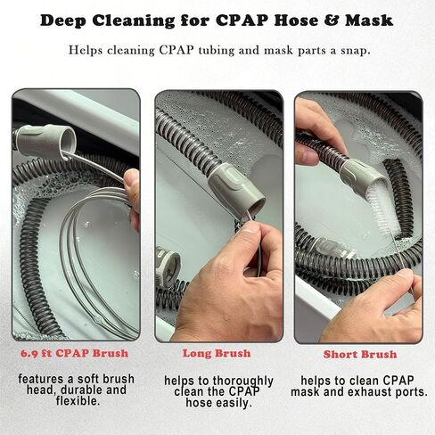 CPAP Cleaning Kit with Hose Dryer for Universal 22mm Tubing, Cpap Cleaner Supplies Includes Collapsible Wash Basin, Hose & Mask Brush, CPAP Holder & Hose End Caps | Make Cpap Cleaning Easier in Saudi Arabia