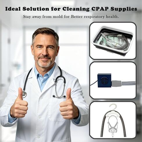 CPAP Cleaning Kit with Hose Dryer for Universal 22mm Tubing, Cpap Cleaner Supplies Includes Collapsible Wash Basin, Hose & Mask Brush, CPAP Holder & Hose End Caps | Make Cpap Cleaning Easier in Saudi Arabia
