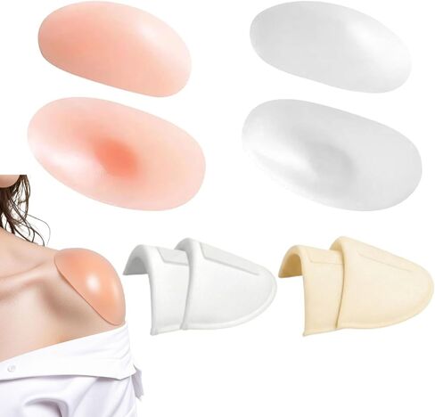 Shoulder Pads for Womens Clothing 2 Pack - Thick Foam and Velcro for Womens Clothing, Dresses - Removable Fashion Shoulder Pad, Beige and White in Kuwait