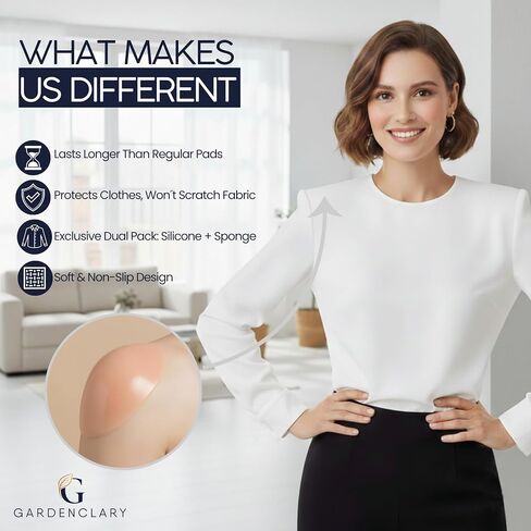 Shoulder Pads for Womens Clothing 2 Pack - Thick Foam and Velcro for Womens Clothing, Dresses - Removable Fashion Shoulder Pad, Beige and White in Kuwait