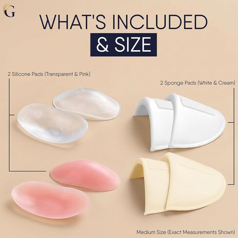 Shoulder Pads for Womens Clothing 2 Pack - Thick Foam and Velcro for Womens Clothing, Dresses - Removable Fashion Shoulder Pad, Beige and White in Kuwait
