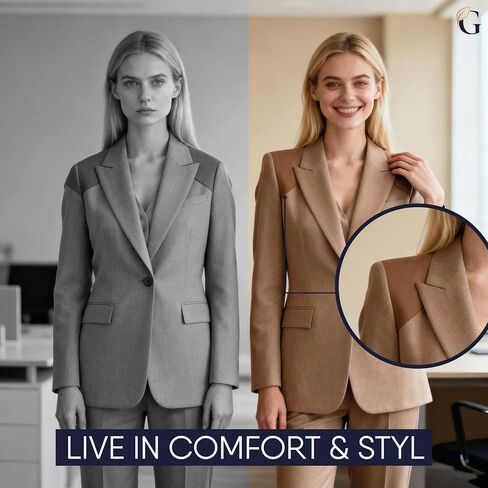 Shoulder Pads for Womens Clothing 2 Pack - Thick Foam and Velcro for Womens Clothing, Dresses - Removable Fashion Shoulder Pad, Beige and White in Kuwait
