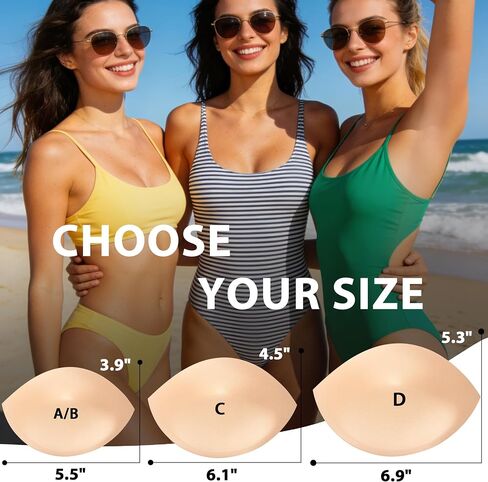 Nimiah Bra Pads Inserts Push-up - 2 Pairs Sew in Bra Cups for Dresses Swimwear Sports Top Add 1 Cup Size Breast Enhancer in Kuwait
