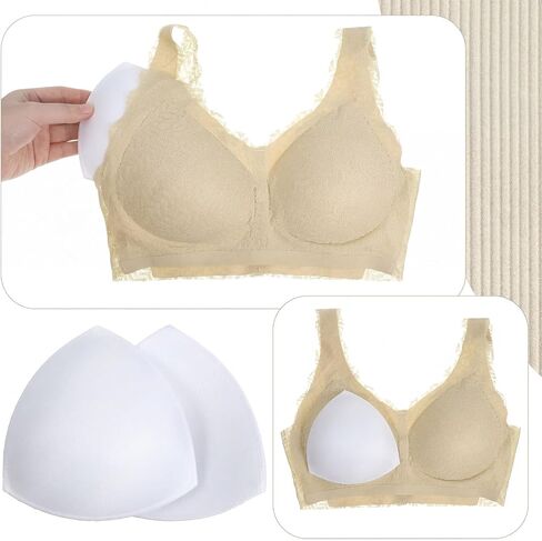 Larrel Bra Pads Inserts, Soft Sewed Bra Padding Insert Breathable Removable Breast Pads for Sports Bras Swimwear Swimsuit in Kuwait