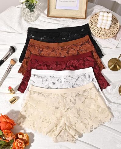 Sunm Boutique Sexy Underwear for Women, Cheeky Lace Boy Shorts in Saudi Arabia