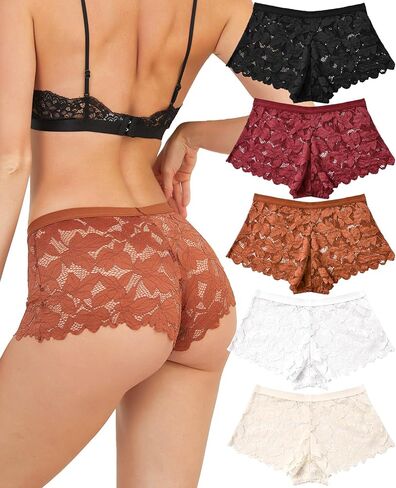 Sunm Boutique Sexy Underwear for Women, Cheeky Lace Boy Shorts in Saudi Arabia