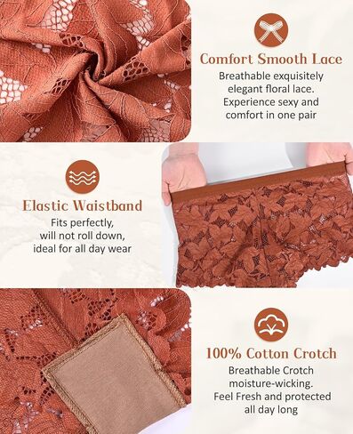 Sunm Boutique Sexy Underwear for Women, Cheeky Lace Boy Shorts in Saudi Arabia