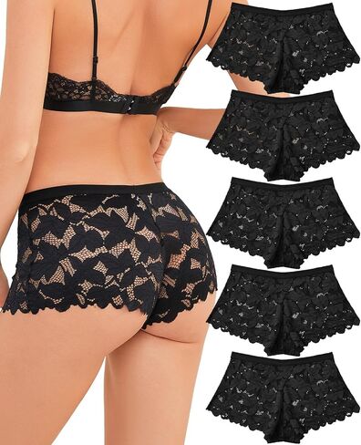 Sunm Boutique Sexy Underwear for Women, Cheeky Lace Boy Shorts in Saudi Arabia