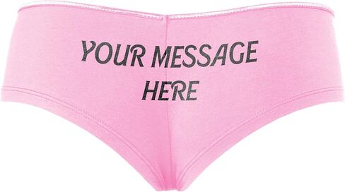 Knaughty Knickers خصص اختيارك للنص أي قول سراويل داخلية قصيرة وردية مخصصة بتصميم للبالغين in Kuwait