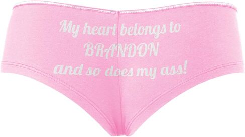 Knaughty Knickers خصص اختيارك للنص أي قول سراويل داخلية قصيرة وردية مخصصة بتصميم للبالغين in Kuwait