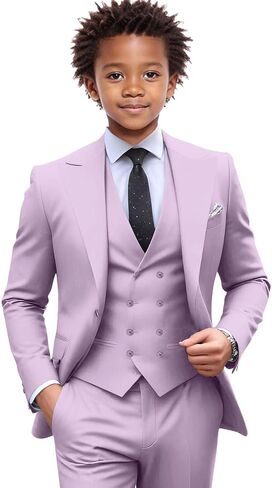Netsky Boys Suit 3 Pieces Formal Tuxedo Slim Fit Formal Dress Clothes Ring Bearer Outfit Kids Prom Suits in Kuwait