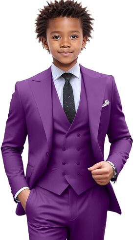 Netsky Boys Suit 3 Pieces Formal Tuxedo Slim Fit Formal Dress Clothes Ring Bearer Outfit Kids Prom Suits in Kuwait