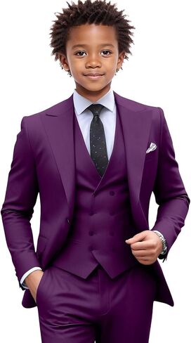Netsky Boys Suit 3 Pieces Formal Tuxedo Slim Fit Formal Dress Clothes Ring Bearer Outfit Kids Prom Suits in Kuwait