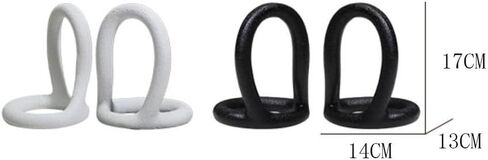 Bookend Support Book Ends, Desk Decoration Minimalist Ring Resin Bookends for Home, Library Bookends(Black) in Saudi Arabia