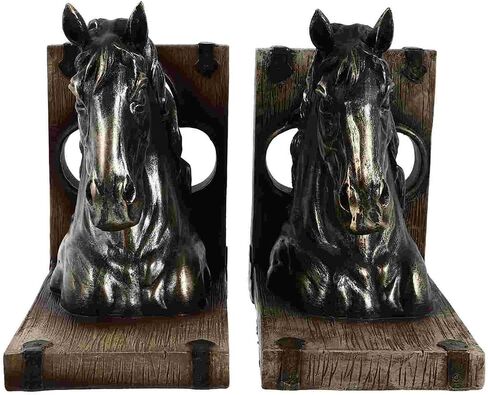 Bookend Support Bookends Decorative Ornaments Retro Book Ends Horse Head Bookend Ornament Resin Fixator Books Stopper Office Bookends in Saudi Arabia