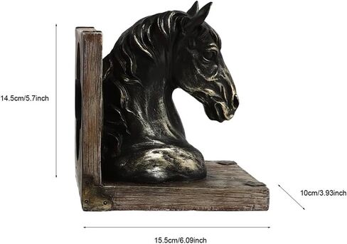 Bookend Support Bookends Decorative Ornaments Retro Book Ends Horse Head Bookend Ornament Resin Fixator Books Stopper Office Bookends in Saudi Arabia