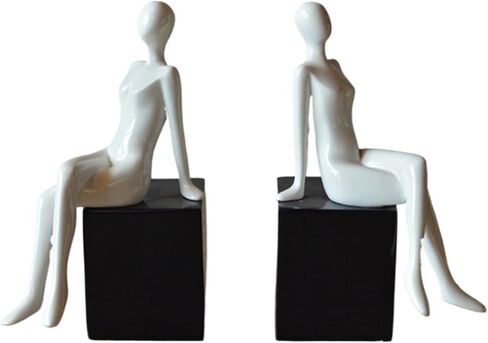 Bookend Support Bookends Art Bookend Resin Desk Office Ornament Simple Character for Library or Study Bookends in Saudi Arabia