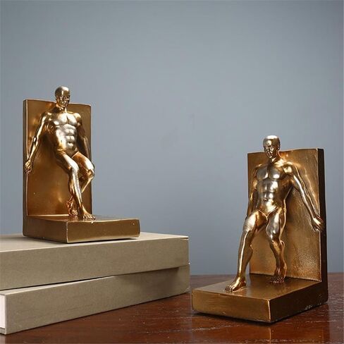 Bookend Support Book Ends, Resin Bookend for Heavy Books, Decorative Shelf Bookends for Home Office Study Bookends in Saudi Arabia