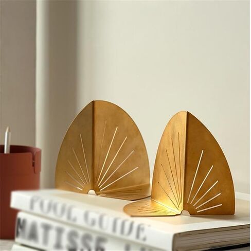 Bookend Support Metal Bookends Decorative - Heavy Duty Bookend Stopper Office or Home Book Shelf Holder Bookends in Saudi Arabia