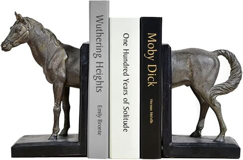 Bookend Support Horse Decorative Bookend, Unique Resin Decor Book Ends to Hold Heavy Duty Books, Vintage Antique Home, Modern Living Room Library Office Shelf Bookends in Saudi Arabia